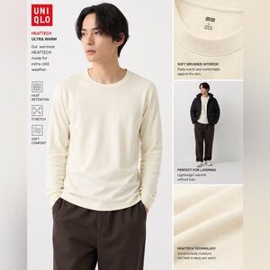 Uniqlo HEATTECH Ultra Warm Thermal Long Sleeve Shirt Cream L